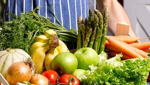 frutas e legumes representando nutrição